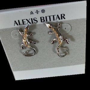 Alexis Bittar Asymmetrical Silver Lizard Earrings